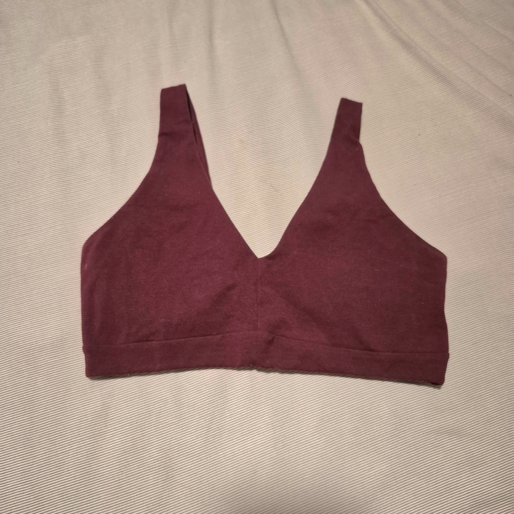 Burgundy V-Neck Bralette